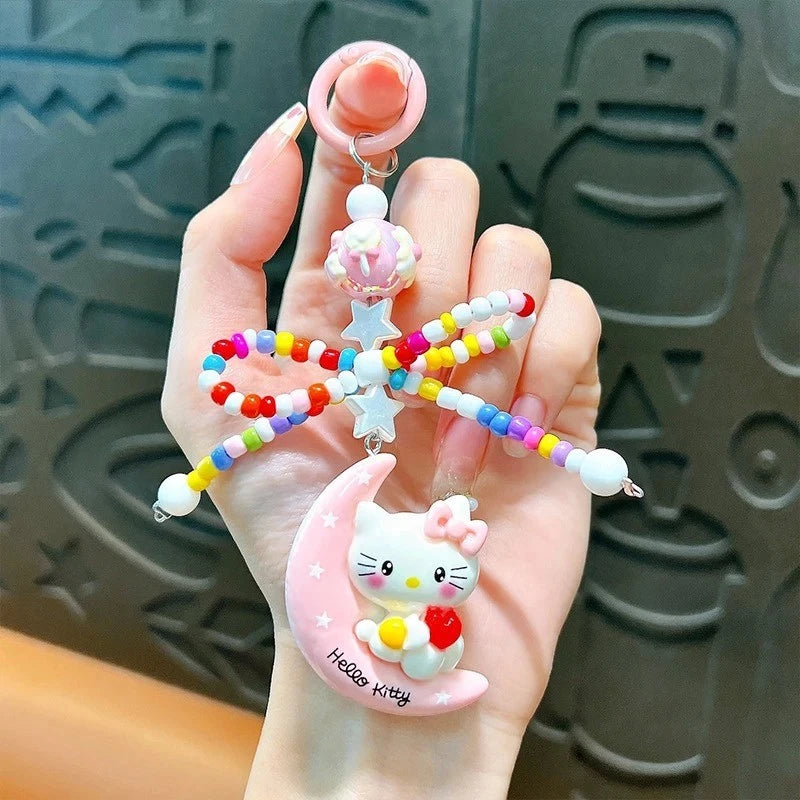 Hello Kitty-inspired beaded keychains