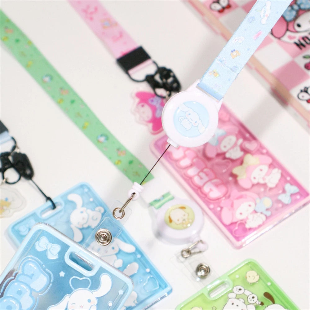 Sanrio-themed ID card holders/lanyard sets