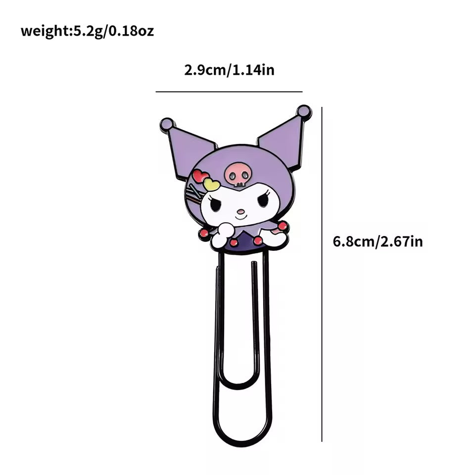 Sanrio-themed metal bookmark clip