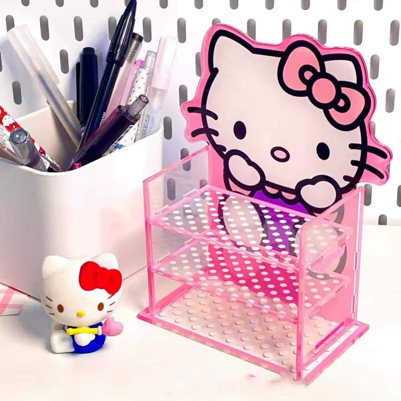 Hello Kitty-themed acrylic mini shelf organizer