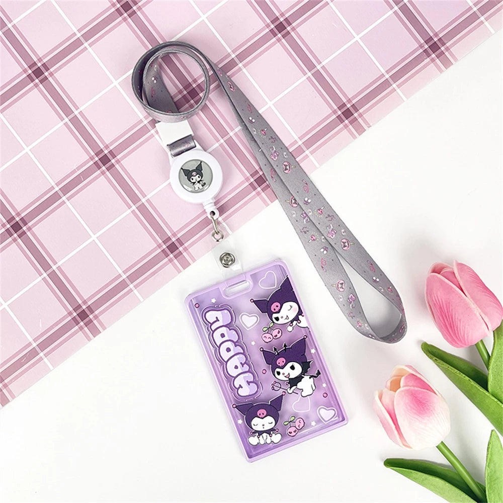 Sanrio-themed ID card holders/lanyard sets