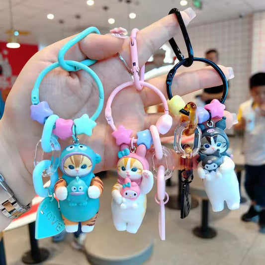 Sanrio Mofusand Cat Figurine Keychain