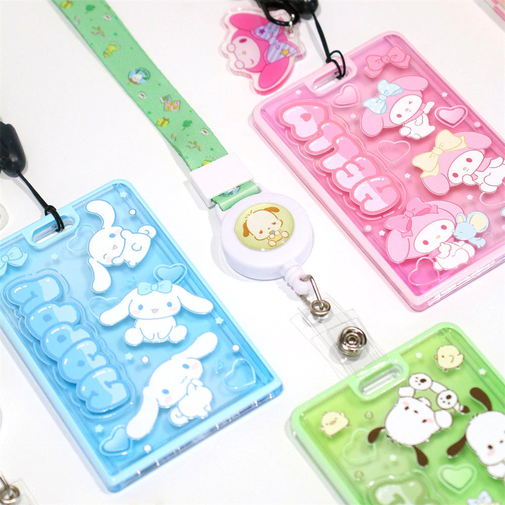 Sanrio-themed ID card holders/lanyard sets